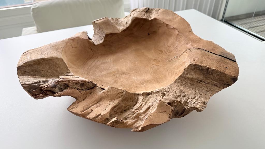 Prachtige grote houten schaal, Huis en Inrichting, Woonaccessoires | Schalen en Manden, Schaal, Nieuw, Ophalen of Verzenden, Overige vormen