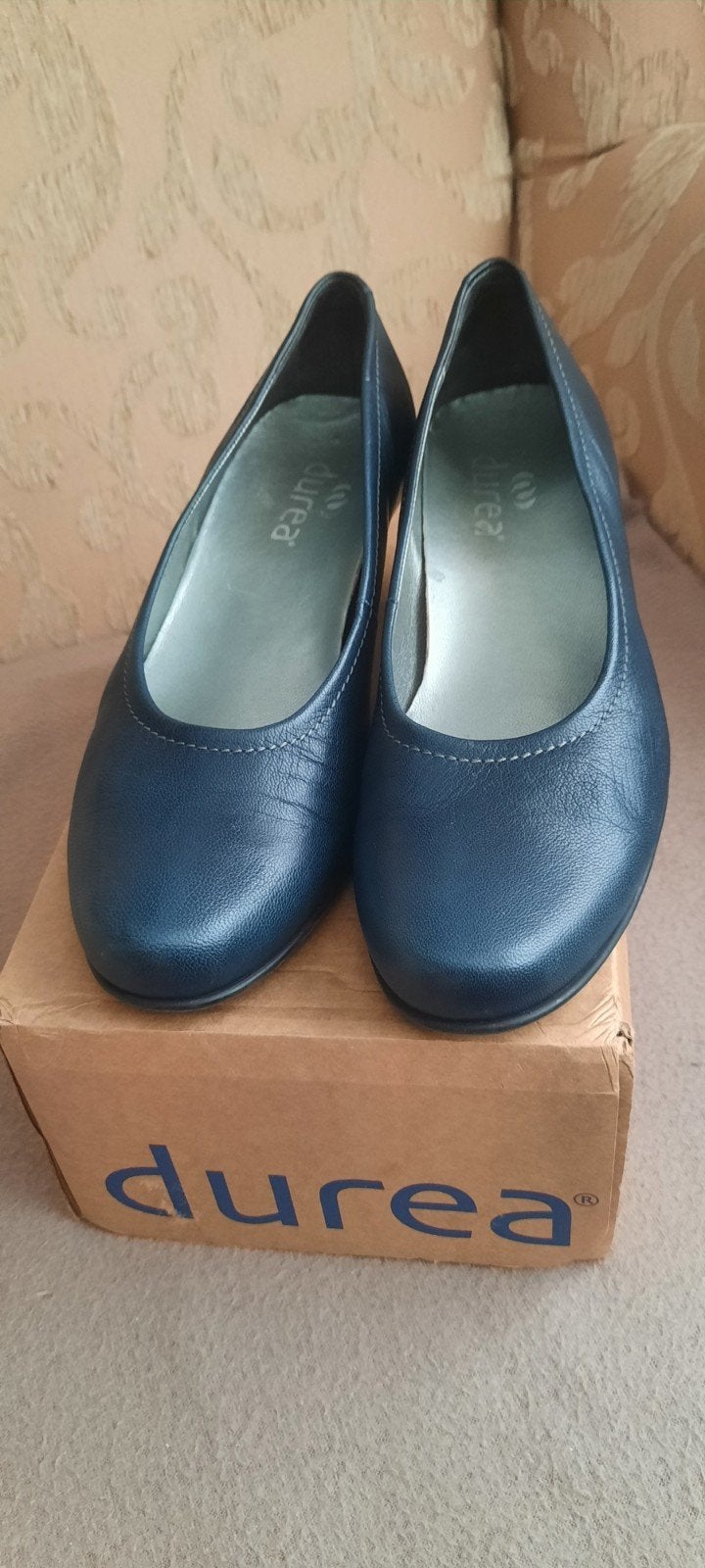 Durea echt lederen comfortabele pump, maat 7 H, Durea, Pumps, Blauw, Ophalen of Verzenden