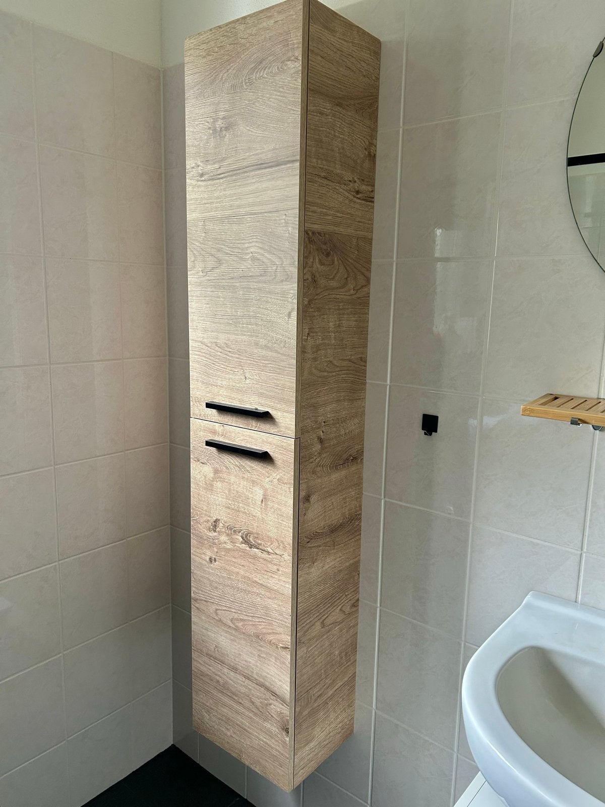 Badkamerkast 155x30x24 cm - Kolomkast Canela Eiken, Ophalen, (Half)hoge kast, Minder dan 50 cm, Zo goed als nieuw