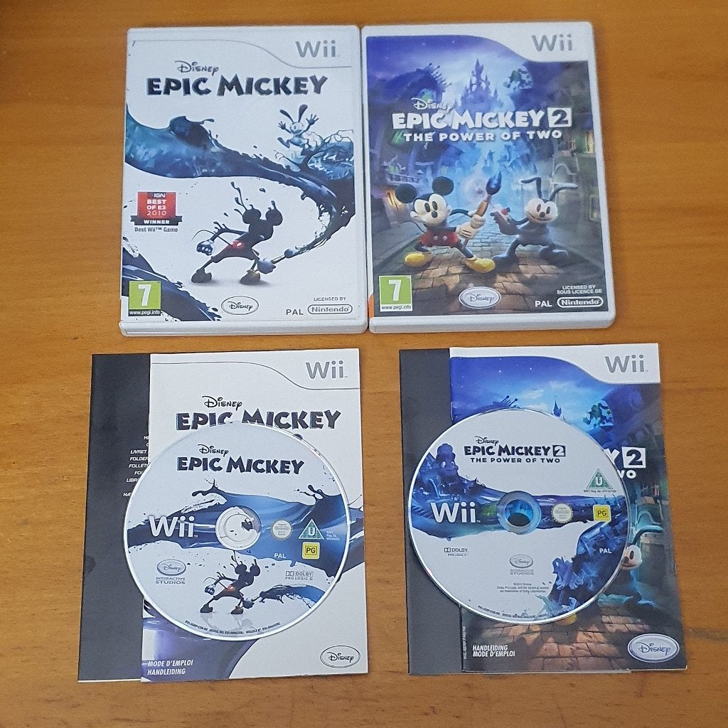 Wii | Epic Mickey + Epic Mickey 2, Avontuur en Actie, Gebruikt, 1 speler, Ophalen of Verzenden