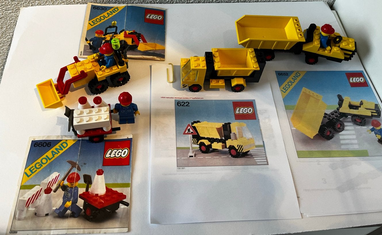 Vintage LEGO Legoland Sets: 6606, 6630, 622, 6652 met minifi, Kinderen en Baby's, Speelgoed | Duplo en Lego, Gebruikt, Lego, Ophalen of Verzenden