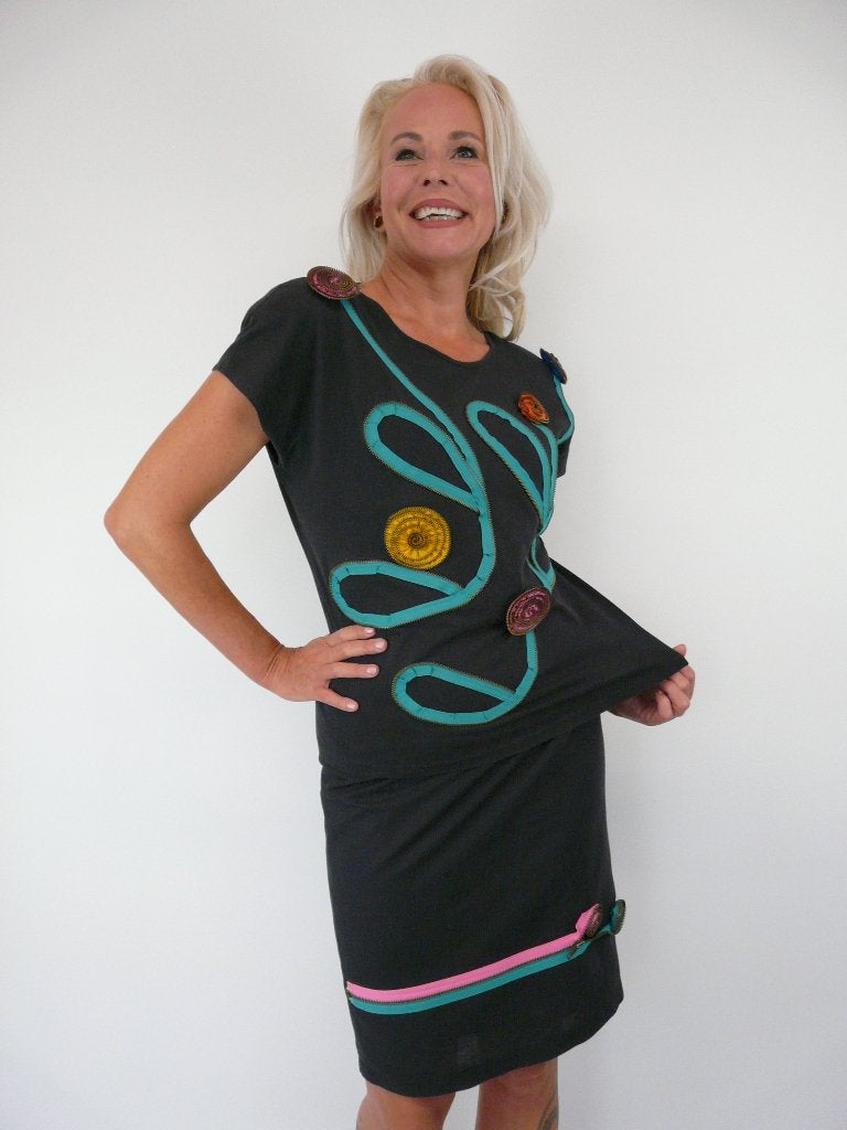 *Abfab Vintage Italiaanse Tweedelige Set 36*, Zwart, Ophalen of Verzenden, Zo goed als nieuw, Punto Anna