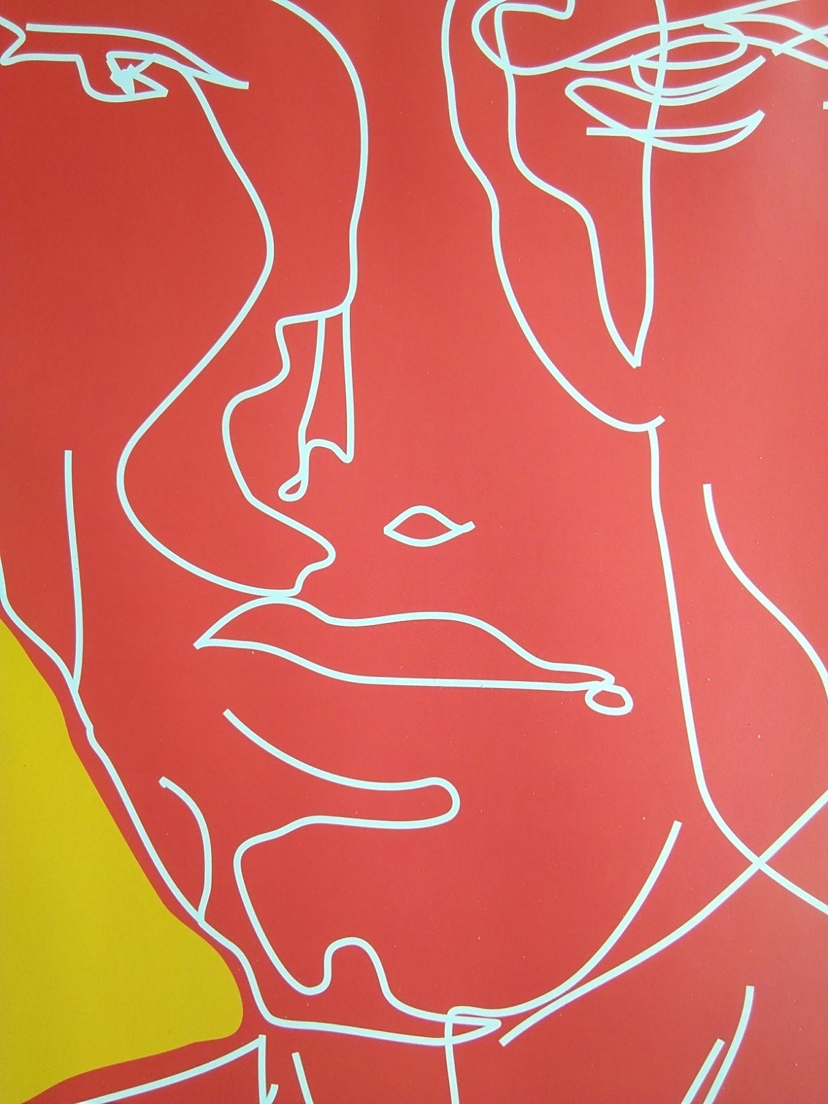 Print Poster met lijntekening van 2: figuren, Ophalen of Verzenden, Gebruikt, A1 t/m A3, Film en Tv