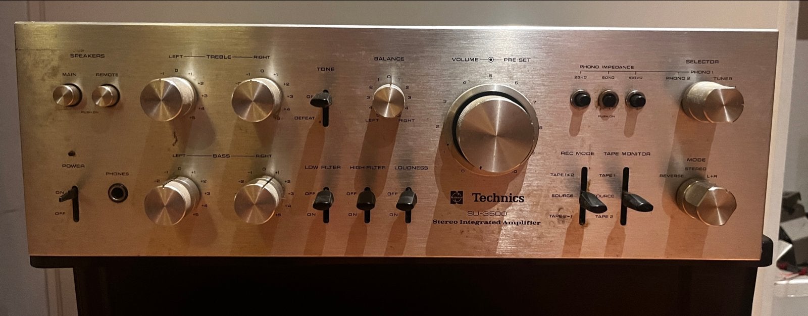 Technics SU-3500 Stereo Geïntegreerde Versterker, Gebruikt, 60 tot 120 watt, Stereo, Ophalen