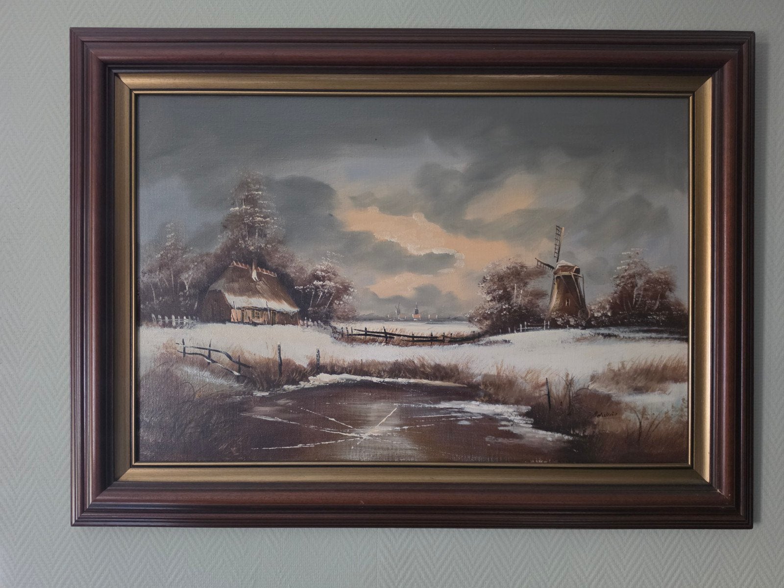 2 gesigneerde schilderijen met lijst, Ophalen
