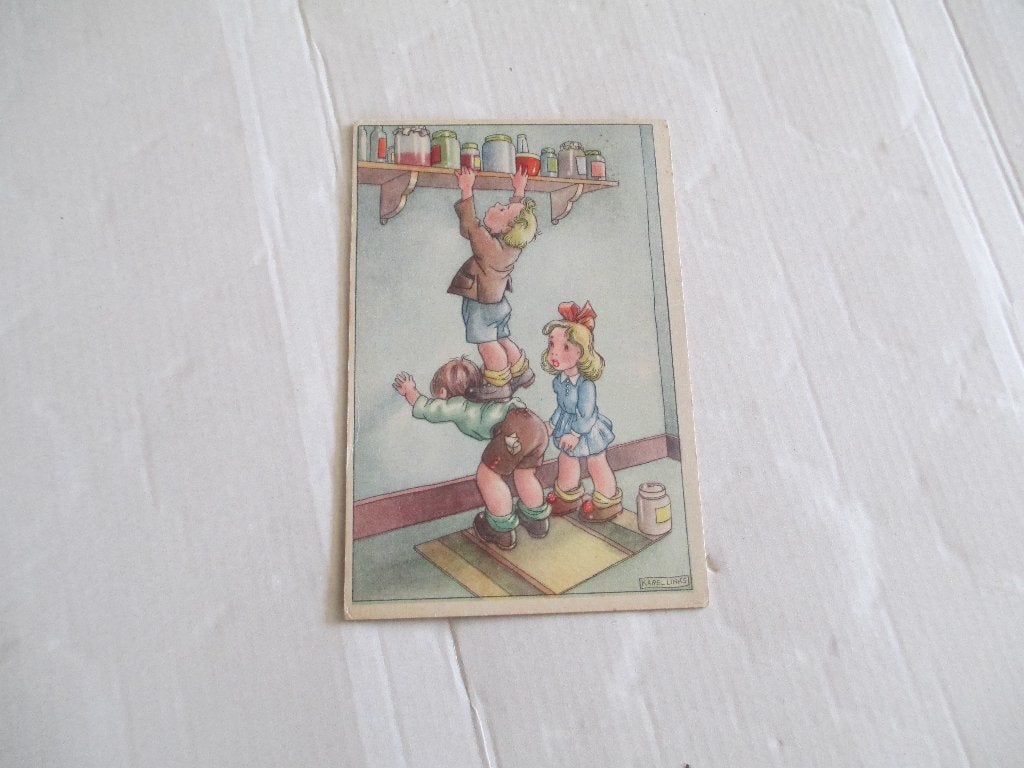 oude kinderkaart kan er niet bij, Ophalen of Verzenden, 1940 tot 1960, Gelopen, Kinderen