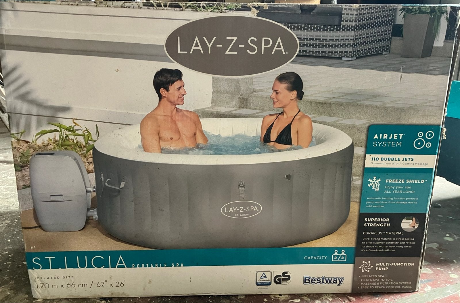Lay-Z-Spa St. Lucia Portable Spa pomp en toebehoren, Tuin en Terras, Zwembad-toebehoren, Ophalen, Gebruikt, Zwembadpomp
