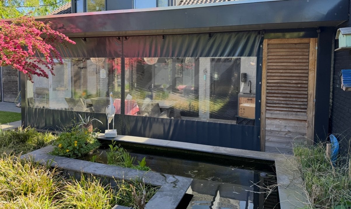 Verandazeil 6,32 x 3,25m. met deur, Ophalen, Gebruikt, Veranda