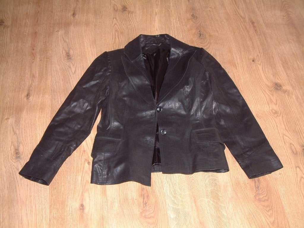 vintage leren leer jas maat M, Ophalen of Verzenden, Gedragen, Maat 38/40 (M), Zwart