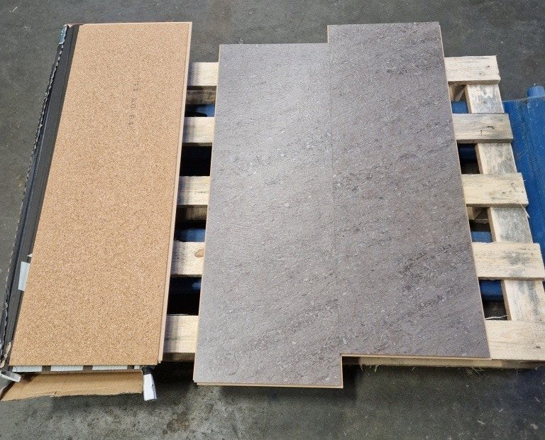 Restpartij 12,6 m2 Klik pvc Floover Ceramic Grey CR1101., Ophalen, Nieuw, 10 tot 25 m², Laminaat