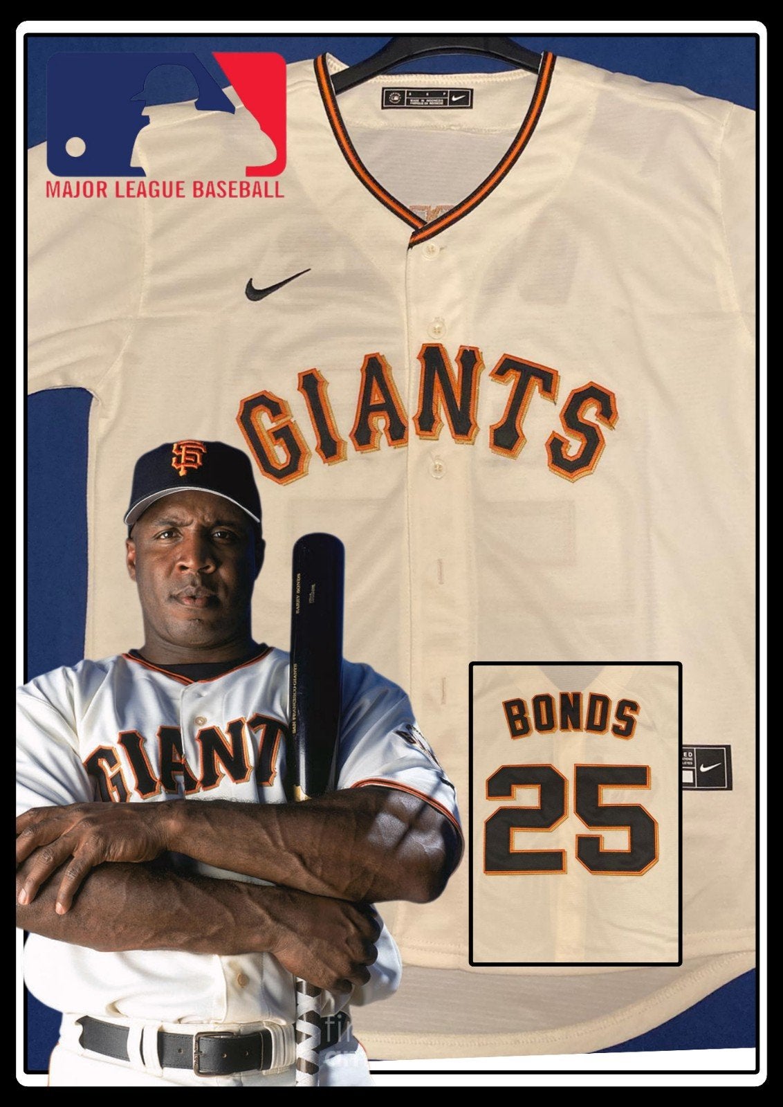 Barry Bonds San Francisco Giants LEGEND MLB Jersey, Sport en Fitness, Honkbal en Softbal, Ophalen of Verzenden, Nieuw, Honkbal