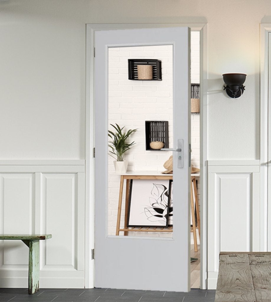 Boarddeur met grote glasopening binnendeur in Stomp, Niet ingevuld, 80 tot 100 cm, Binnendeur, Niet ingevuld