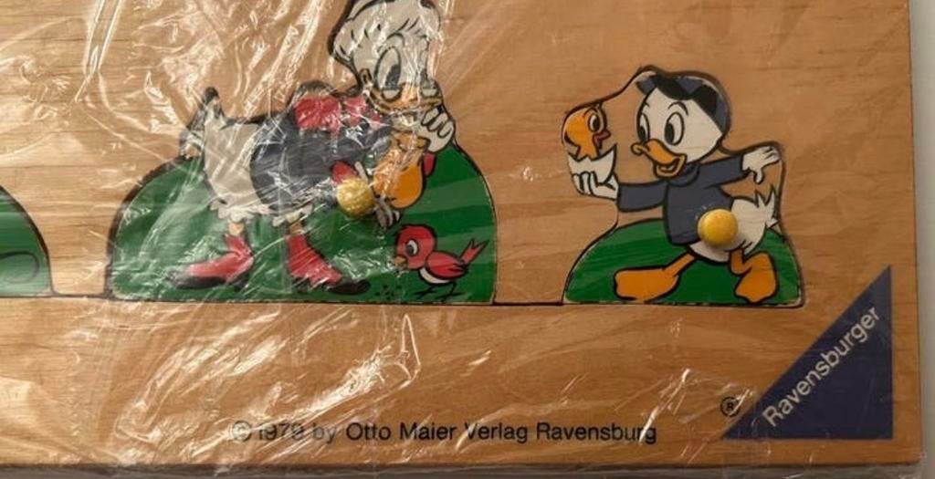 Vintage Ravensburger Disney Houten Puzzel - Donald Duck, 2 tot 4 jaar, Nieuw, Ophalen of Verzenden, Van hout