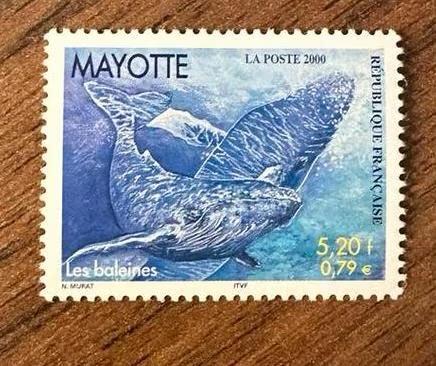 Mayotte 2000 walvissen postzegel postfris, Ophalen of Verzenden, Postfris