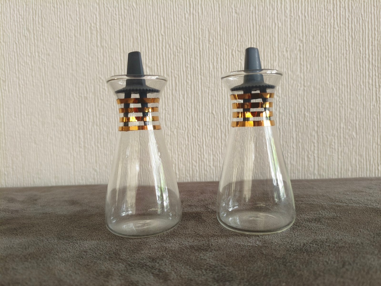 Vintage peper- en zout shakers ( cruet set) , USA, Antiek en Kunst, Ophalen of Verzenden