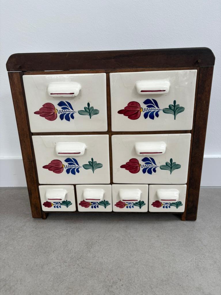 Vintage Boch Boerenbont ladekastje / kruidenkastje, Antiek en Kunst, Antiek | Servies los, Ophalen of Verzenden
