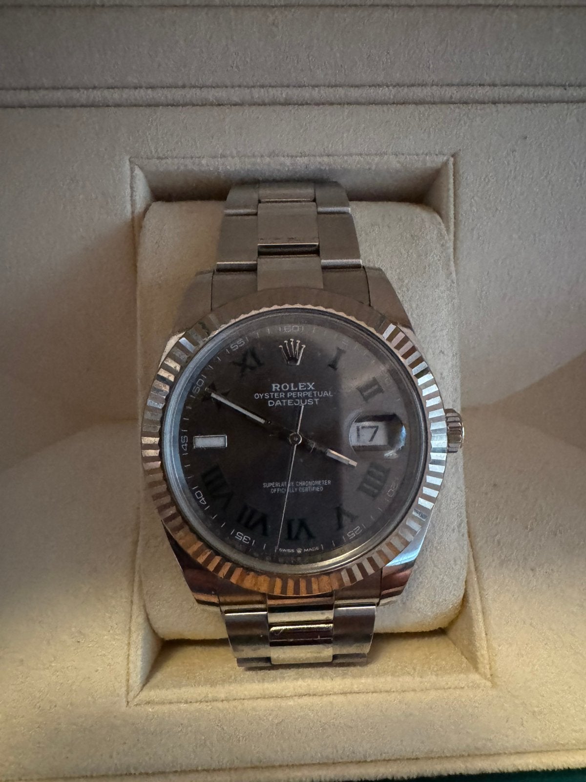Rolex Datejust 41mm Wimbledon Dial, Ophalen, Staal, Polshorloge, Zo goed als nieuw