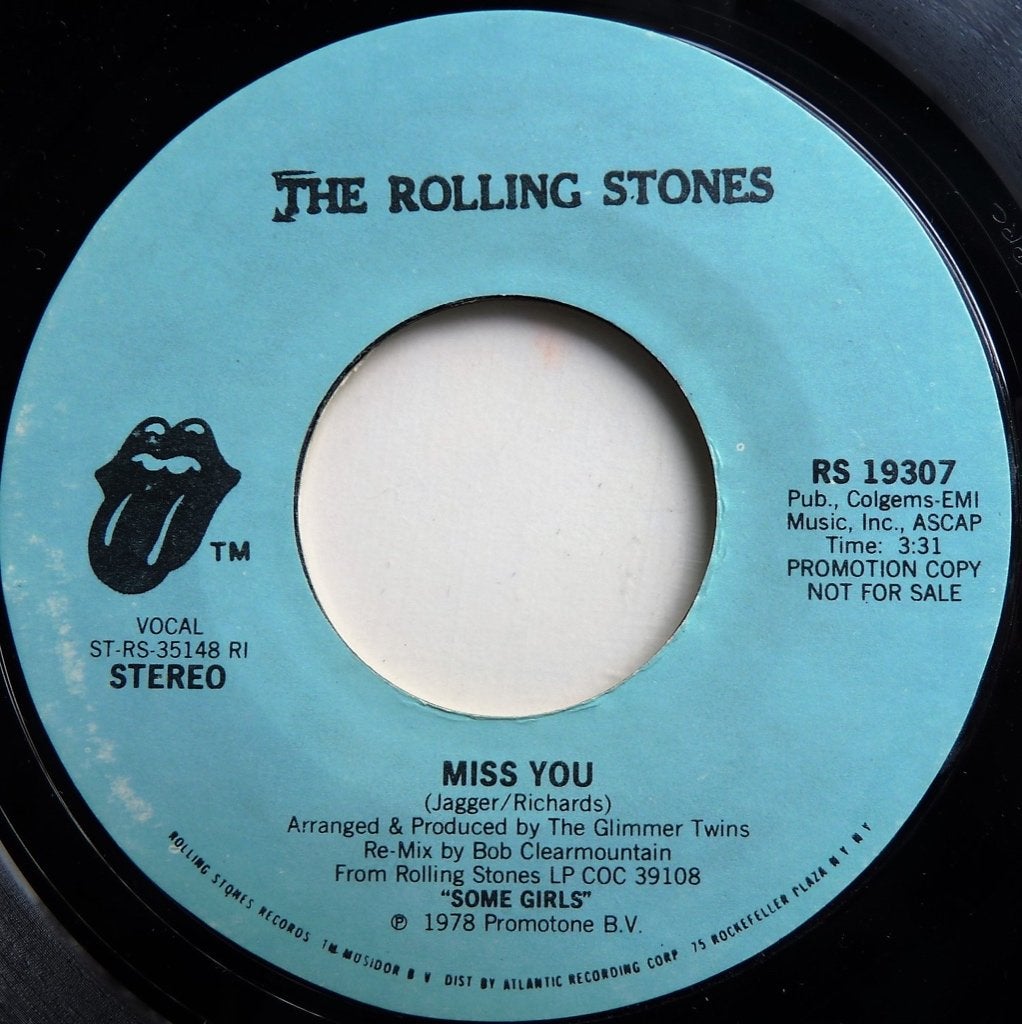 US59 rolling stones miss you '78 US PROMO €25 , Cd's en Dvd's, 7 inch, Beschermende buitenhoes, Ophalen of Verzenden, Zo goed als nieuw