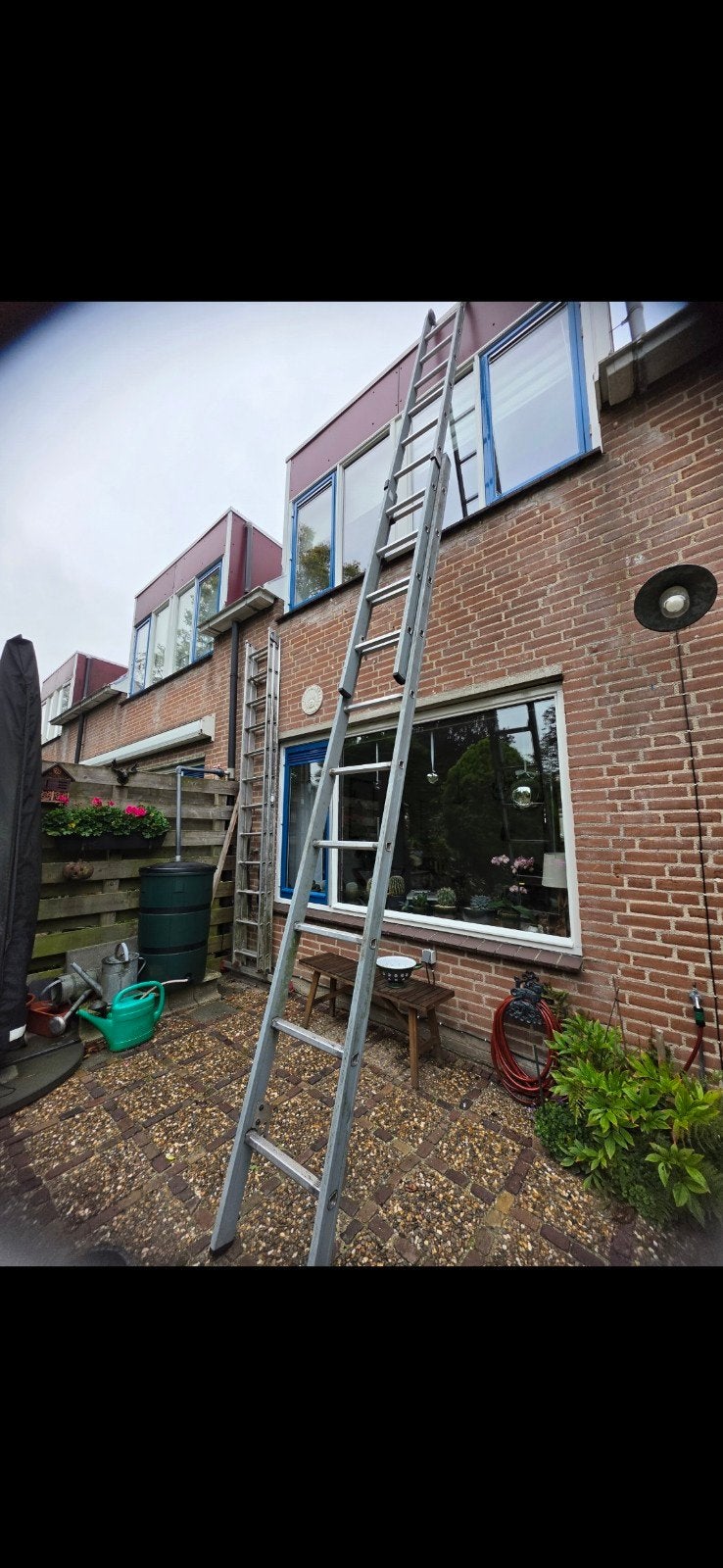 Dirks 2 x 10 Glazenwassersladder - Goede Staat, Ophalen, Gebruikt, Ladder, 4 meter of meer
