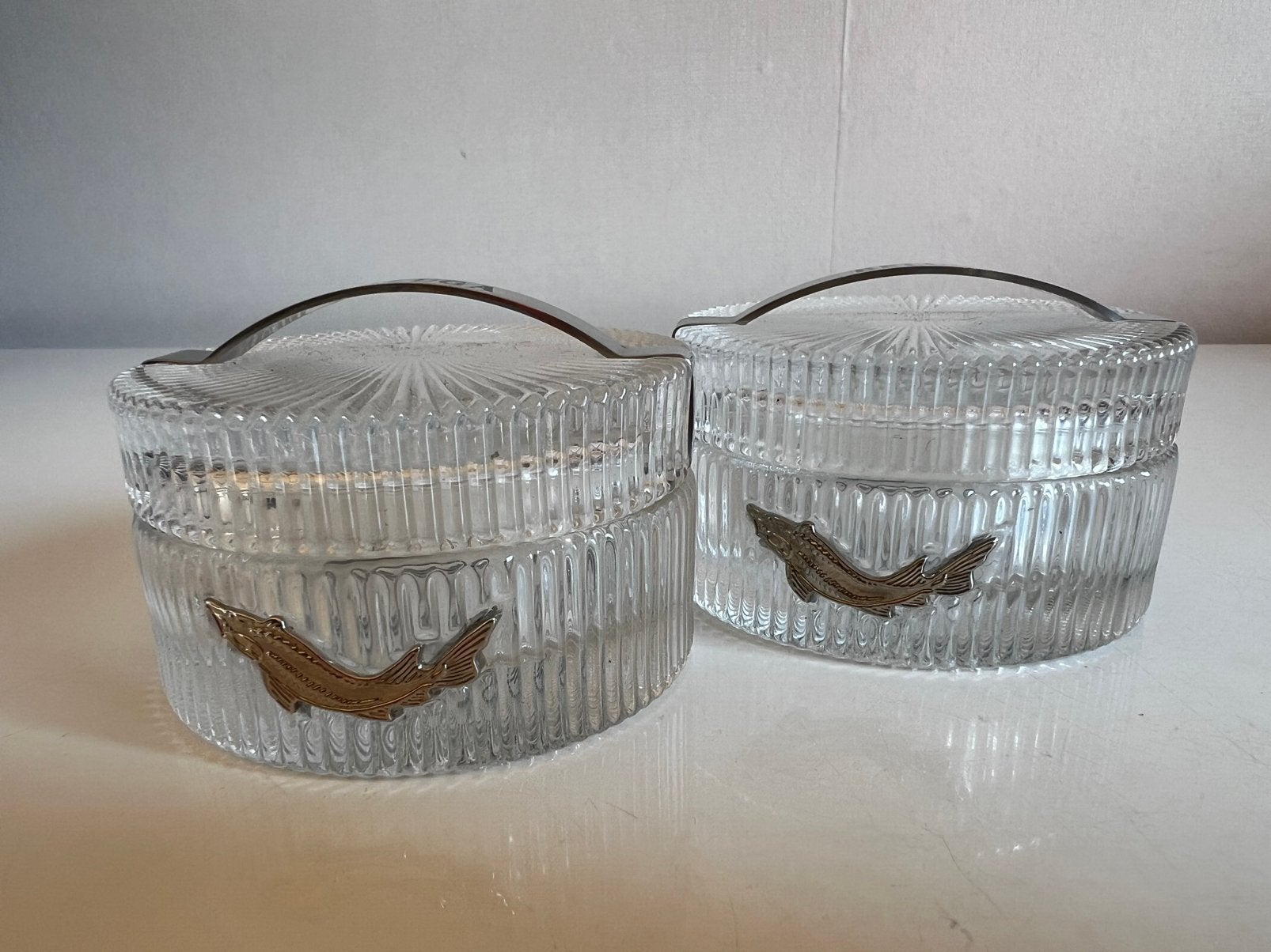 2 BELUGA Kaviaar Kristalglas Presenteerschaaltje Steur, Schaal, Rond, Ophalen of Verzenden, Glas