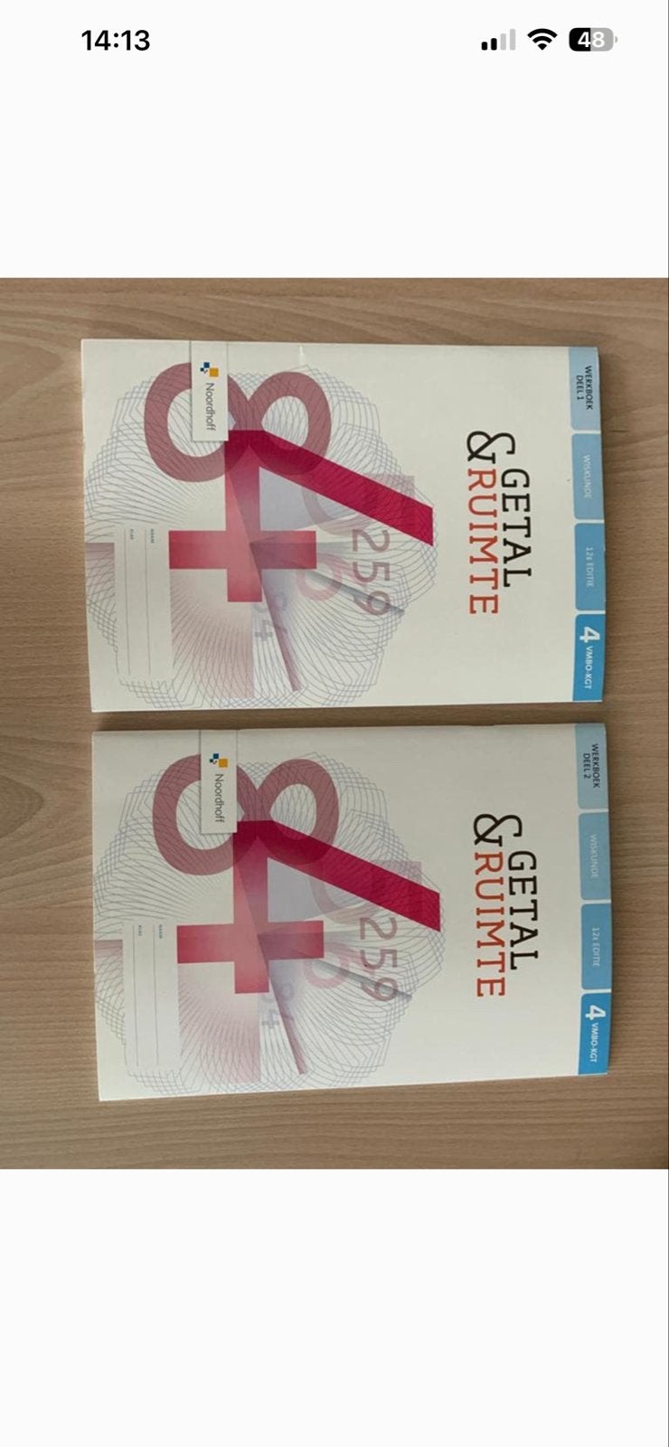 Getal & Ruimte 4 VMBO-KGT Wiskunde Boeken (2 stuks), Boeken, Ophalen of Verzenden, Zo goed als nieuw, VMBO, Wiskunde A