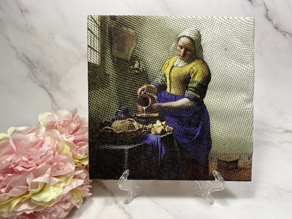 Knutsel servetten het melkmeisje decoupage nr 498, Ophalen of Verzenden, Nieuw, Papier of Karton, Knutselmateriaal