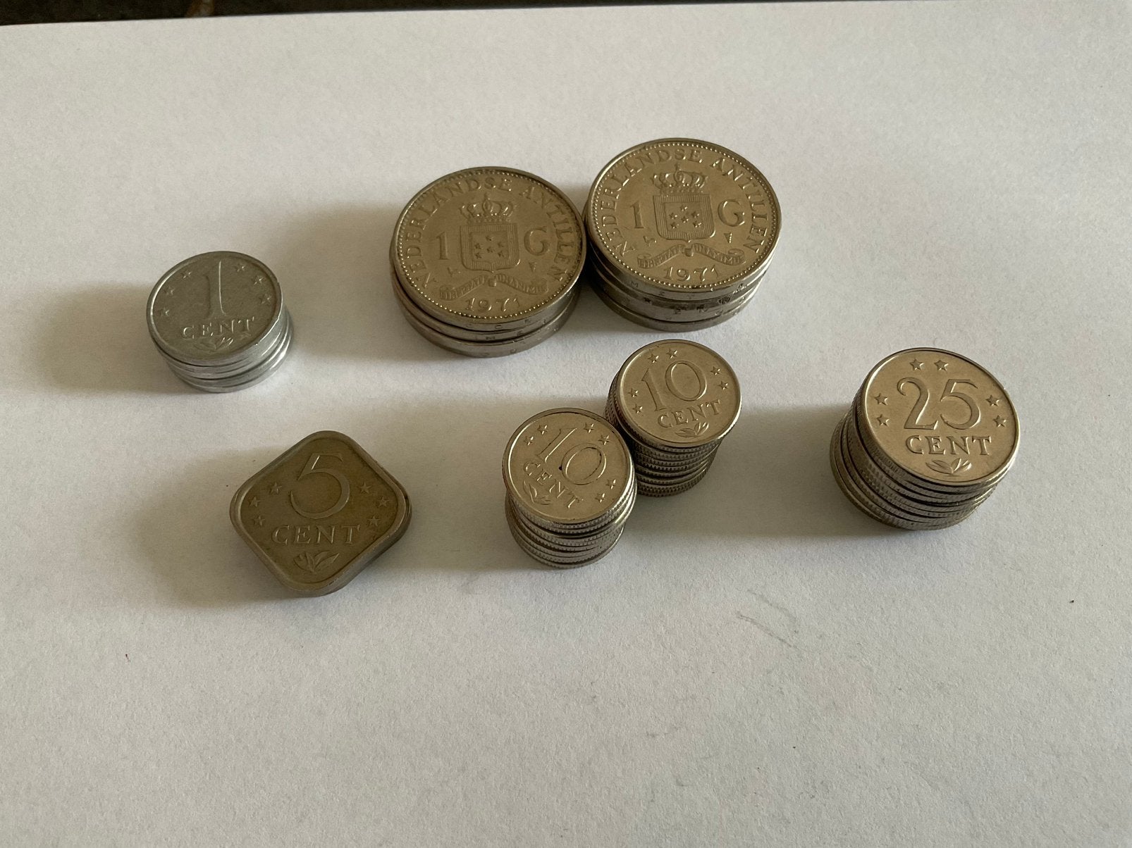 CENT STUIVER DUBBELTJE KWARTJE GULDEN NEDERLANDSE ANTILLEN, Ophalen of Verzenden