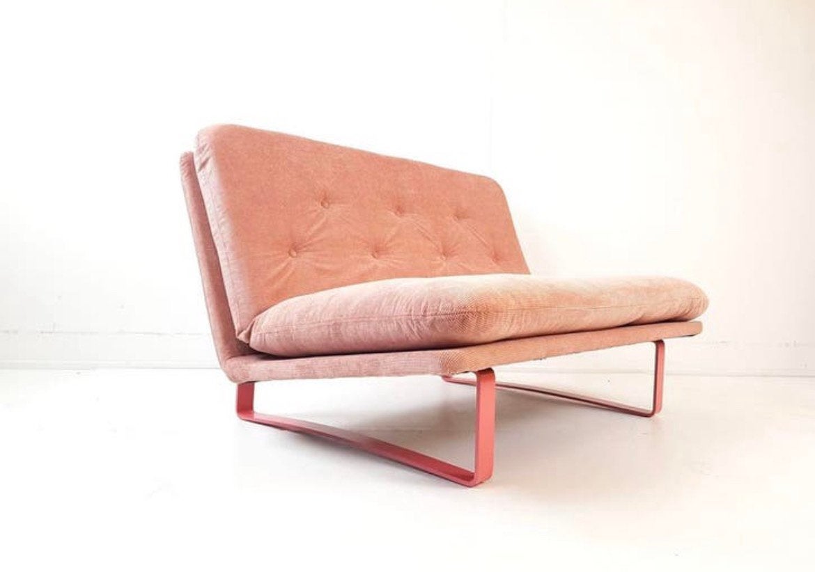 Vintage artifort bankje Kho Liang Le tweezits roze nieuw, Ophalen of Verzenden