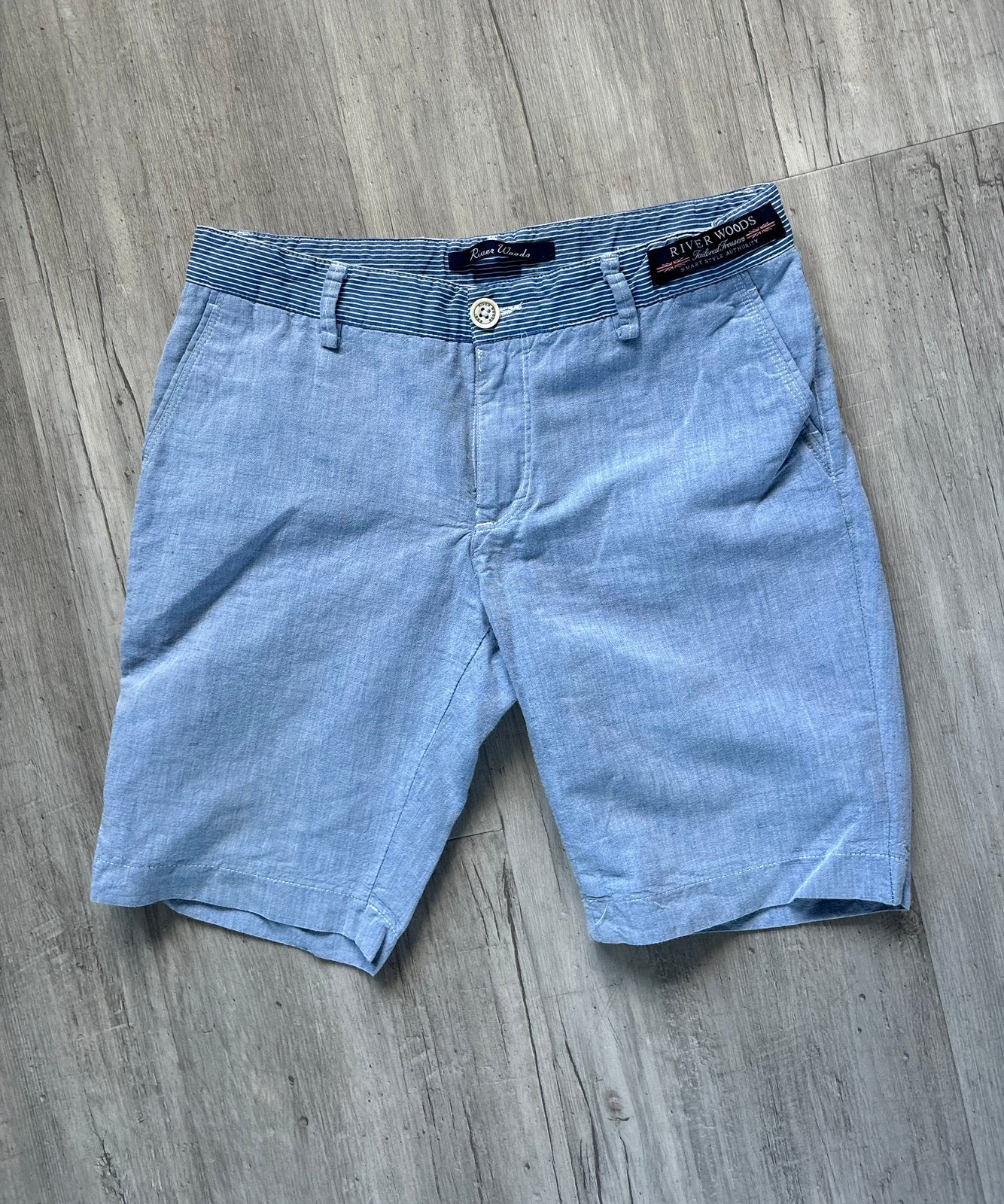 River woods lichtblauw korte broek maat 152, Ophalen of Verzenden, Zo goed als nieuw, Jongen, Broek