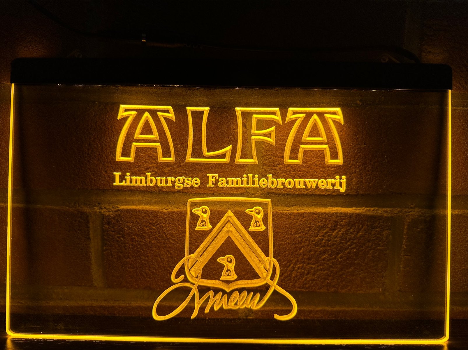 Led lichtbord ALFA BIER 3d neon look, Verzamelen, Ophalen of Verzenden, Nieuw, Lichtbak of (neon) lamp
