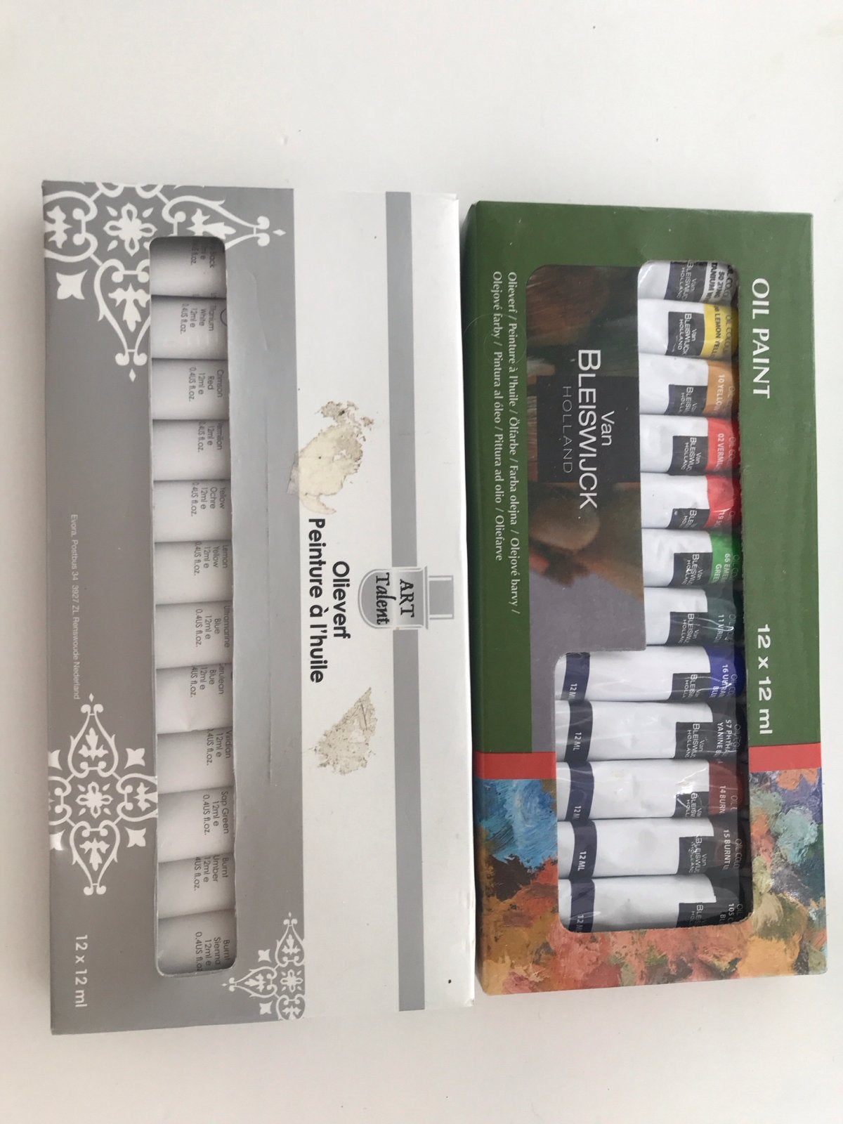 Olieverf set: Van Bleiswijck en Art Talent (12x12ml), Ophalen of Verzenden, Nieuw, Olieverf
