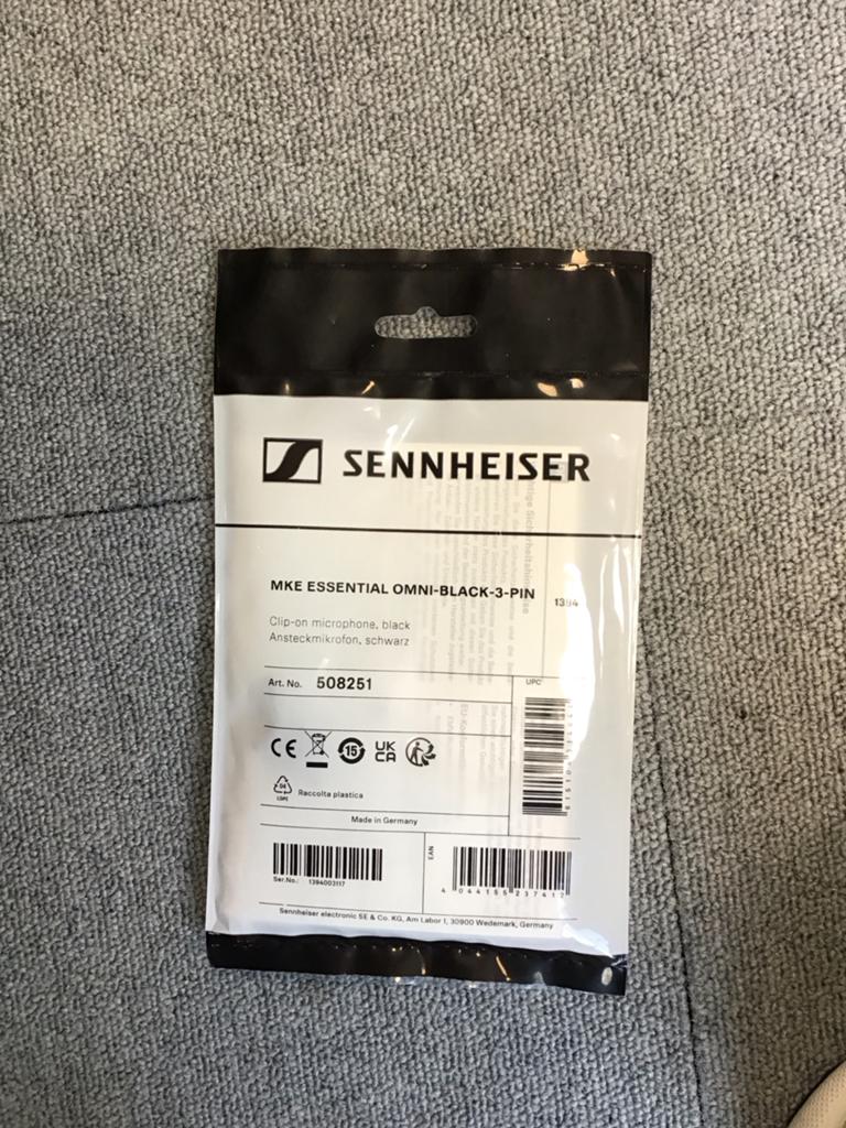 Sennheiser MKE Essential Omni-Black-3-Pin microfoon, Muziek en Instrumenten, Microfoons, Ophalen, ., Nieuw, .
