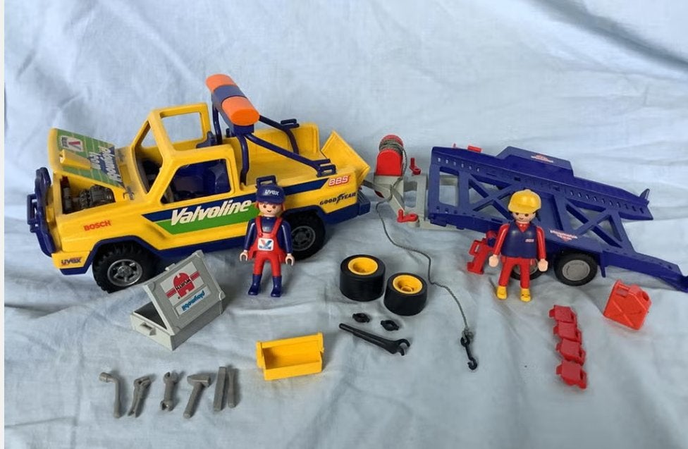 Playmobil 3618 Valvoline race set. Sleepwagen met aanhanger, Ophalen of Verzenden, Gebruikt, Complete set