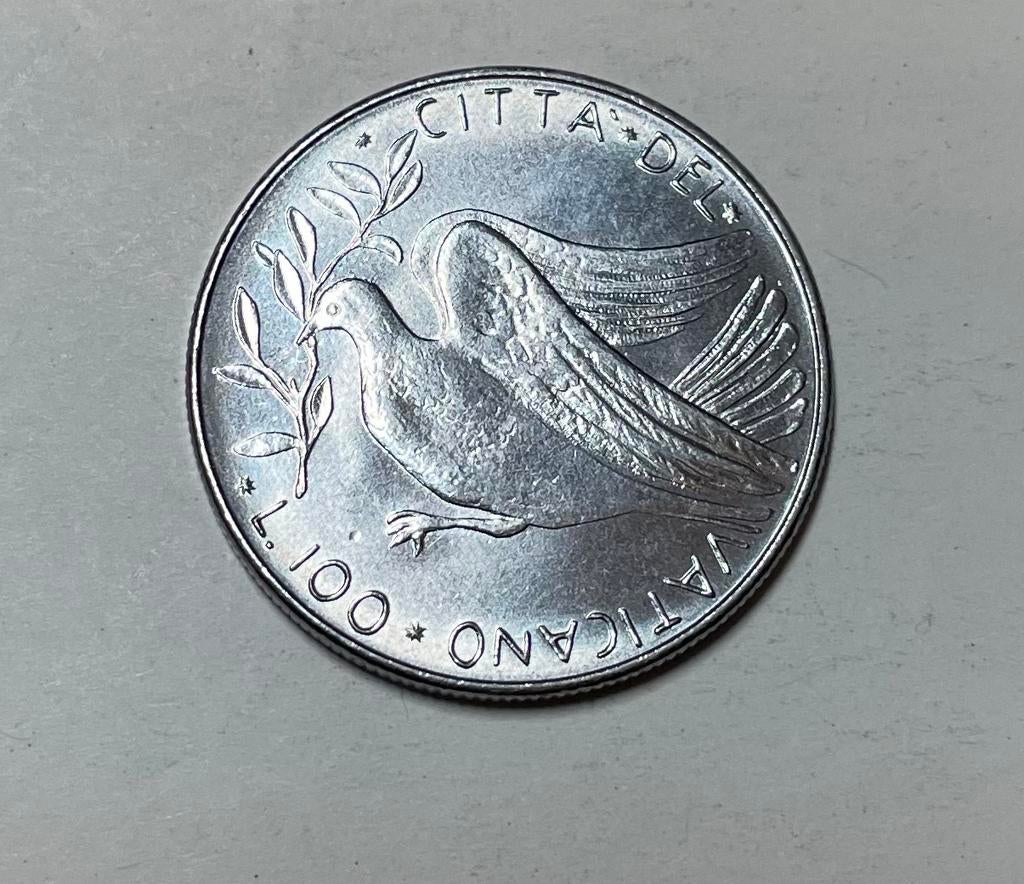 100 lire Vaticaan 1976, Ophalen of Verzenden, Overige landen