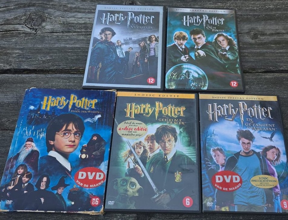 Harry Potter DVD Collectie - Deel 1, 2, 3, 4, 5, Avontuur, Verzamelbox, Verzenden, Nederlands