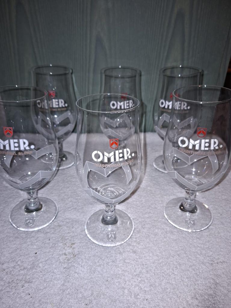 6 oude kristallen OMER glazen, nieuwstaat, Ophalen of Verzenden, Zo goed als nieuw, Glas of Glazen, Overige merken