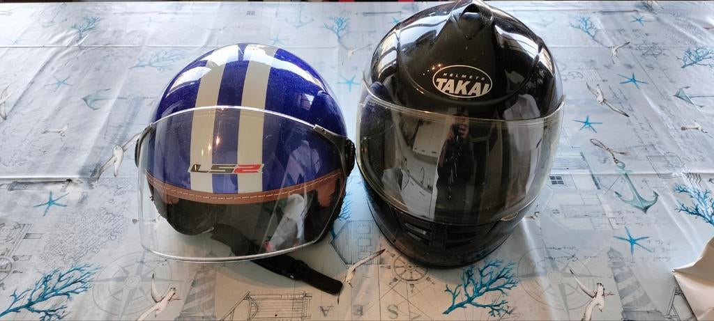 Set van integraalhelm en jethelm. Helmet, helmets used., Motoren, Kleding | Motorhelmen, Ophalen of Verzenden, Tweedehands, Integraalhelm