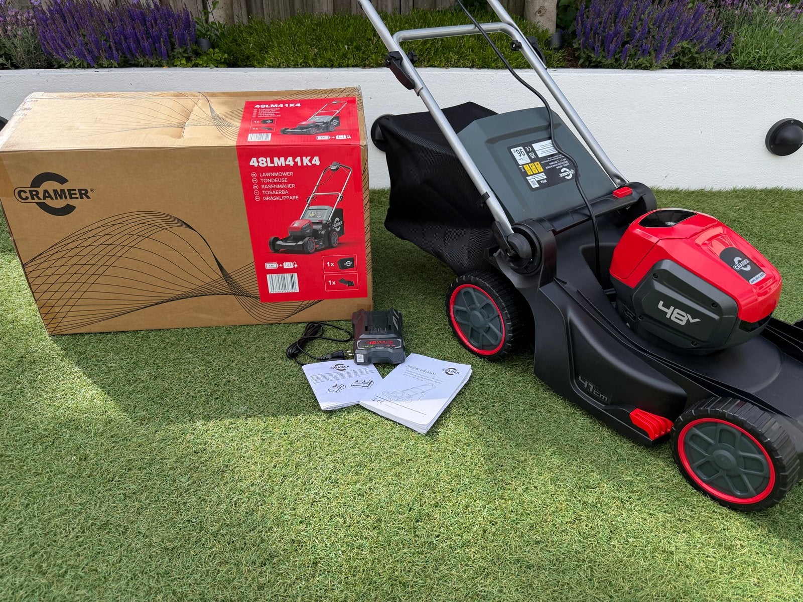 Cramer 48V Accu Grasmaaier - Nieuw in doos, Cirkelmaaier, Verzenden, Amsterdam, Accu-grasmaaier