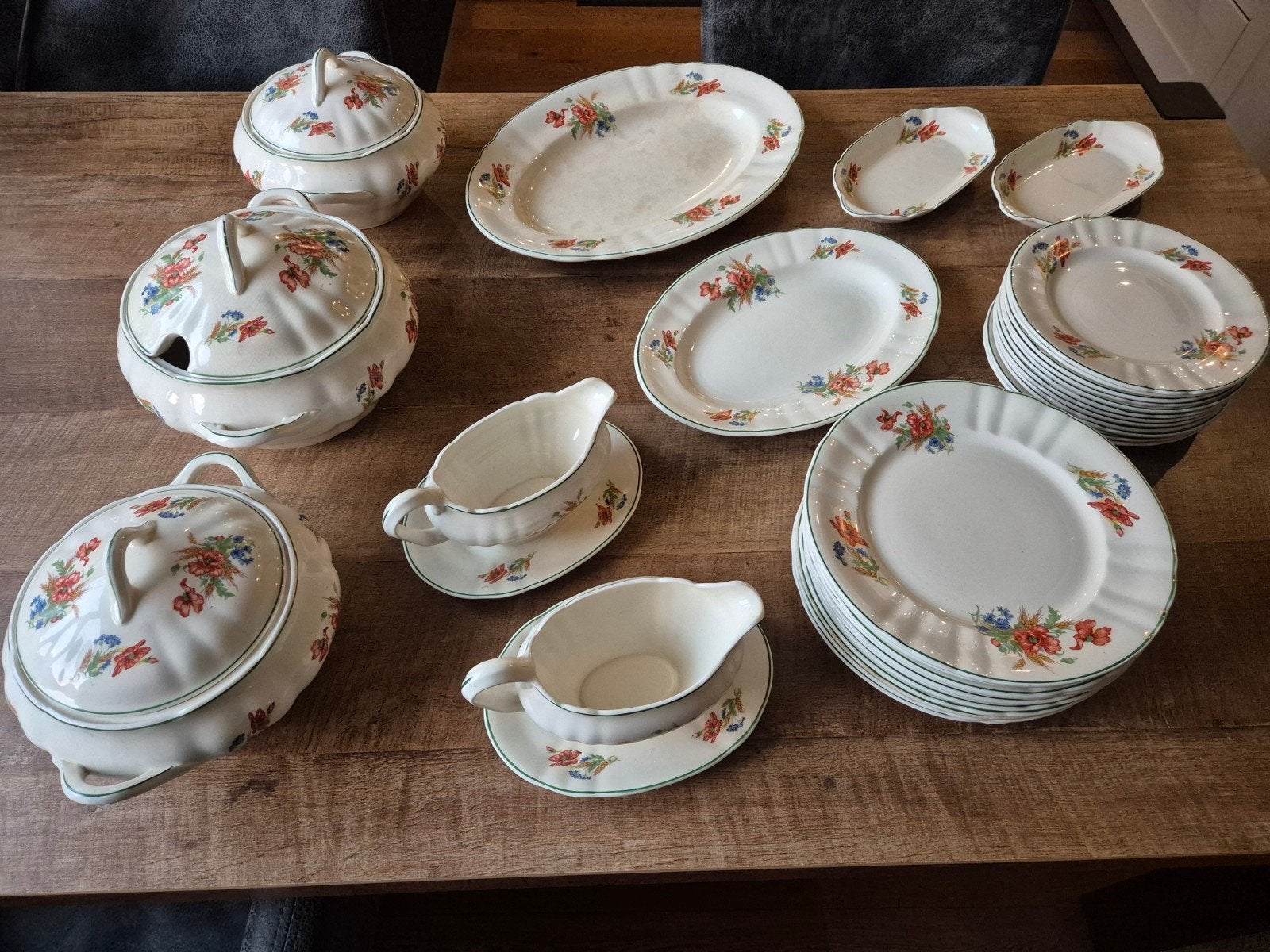 Antiek Victoria China Czechoslovakia servies – 12 persoons c, Ophalen of Verzenden