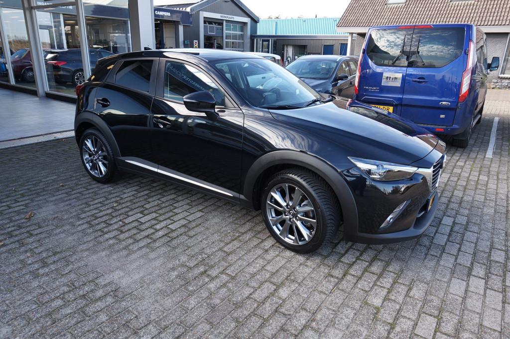 Mazda CX-3 2.0 SkyActiv-G 120 TS+ ,80dkm Aut Incl 12 mnd bov, Auto's, Mazda, Euro 6, 4 cilinders, Zwart, Leder