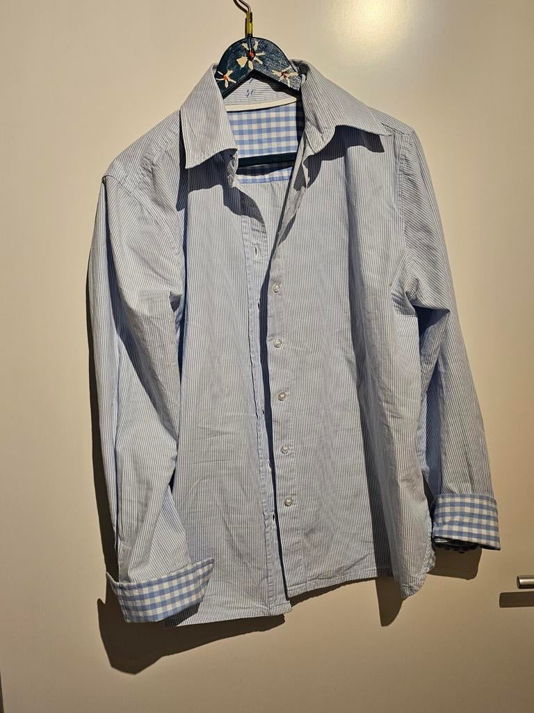 Vintage Stanfield overhemd, maat 40, blauw gestreept, Kleding | Dames, Ophalen of Verzenden, Gedragen, Blauw