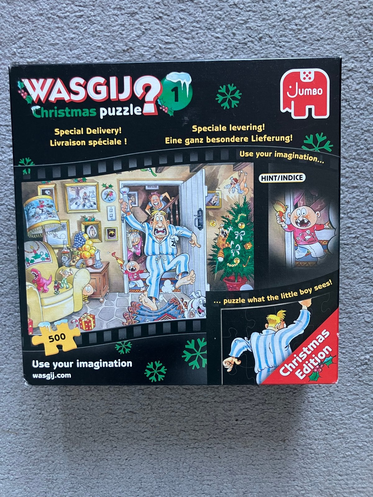Wasgij Christmas 1: Special Delivery! 500 stukjes legpuzzel, Ophalen of Verzenden, 500 t/m 1500 stukjes, Zo goed als nieuw, Legpuzzel