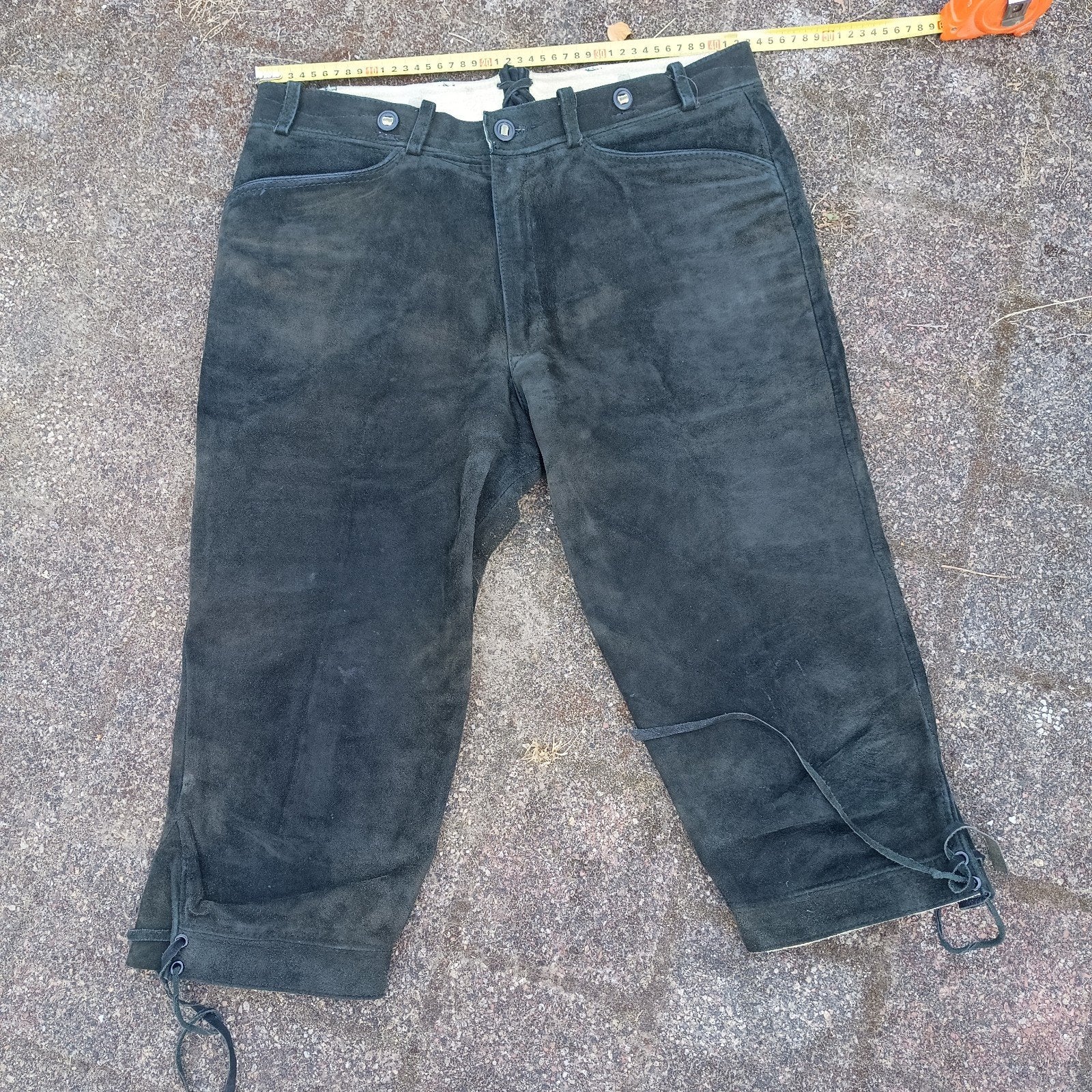 Lederhose 48 groen vintage Beckert soepel geitenleer knie, Maat 48/50 (M), Overige thema's, Gedragen, Beckert Modell