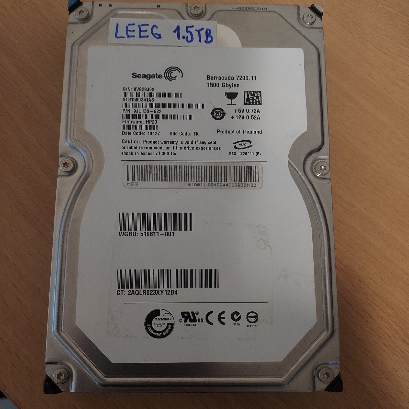Seagate Barracuda 1.5TB HDD - Zo goed als nieuw, Computers en Software, Intern, 1.5TB (1500 GB), Server, Ophalen of Verzenden