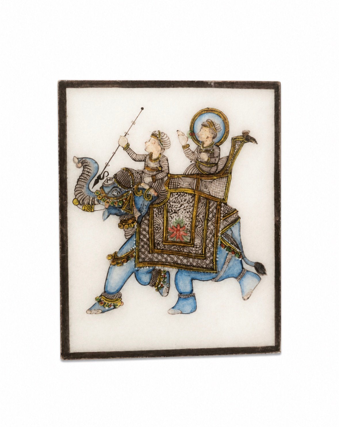 Oude tegel met blauwe olifant, Ophalen of Verzenden