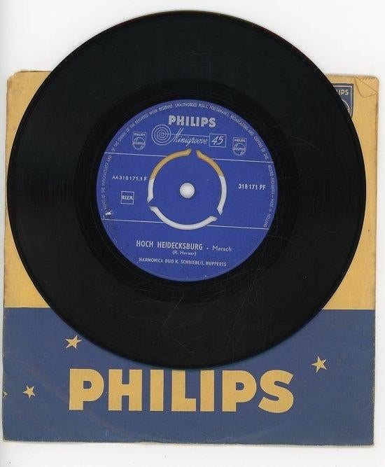 Single van Harmonica Duo K.Schriebl & J.Hupperts uit 1958, Ophalen of Verzenden, Gebruikt, Nederlandstalig