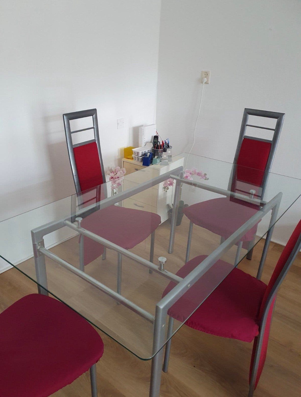 Eettafel glas gratis 160x90, Ophalen, 50 tot 100 cm, 150 tot 200 cm, Rechthoekig