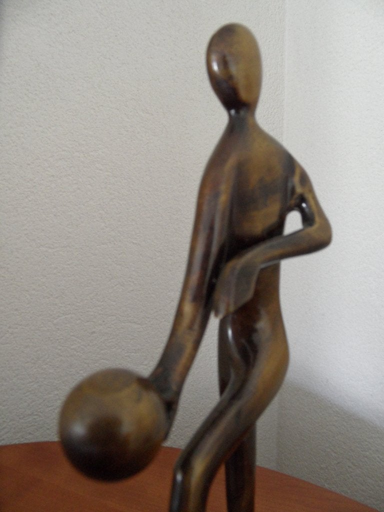 messing beeld - voetballer - voetbal - NIEUW, Ophalen of Verzenden, Nieuw, Mens