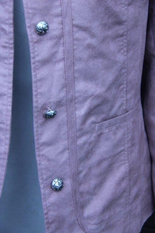 Jasje zalm suede look mt 44 Vaste prijs, Kleding | Dames, Jasjes, Kostuums en Pakken, Verzenden, Maat 42/44 (L), Zo goed als nieuw