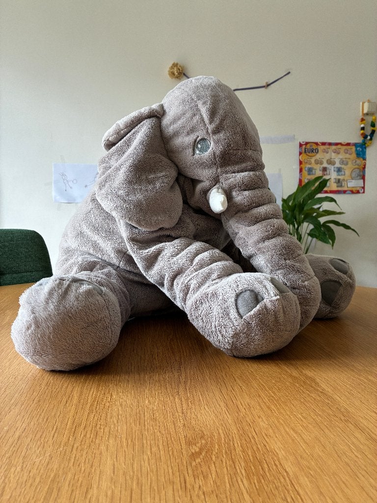 Grote Knuffel Olifant, Ophalen, Grijs, Zo goed als nieuw, Middelgroot (20 tot 80 cm)